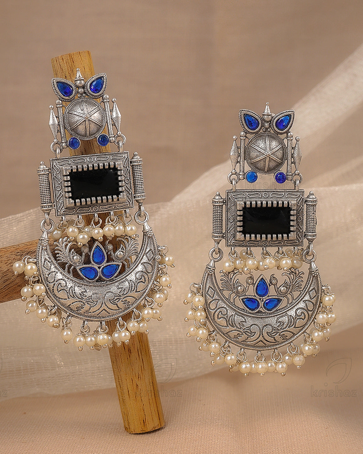 Noor Peacock Dangler Earrings