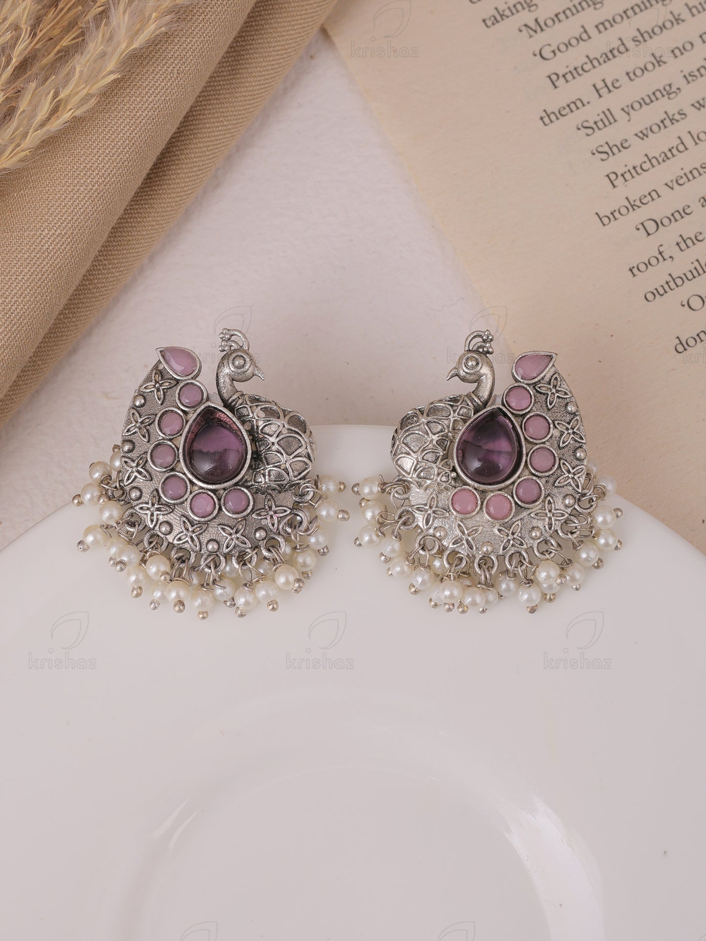 Shyla Peacock Stud Earrings - wxo