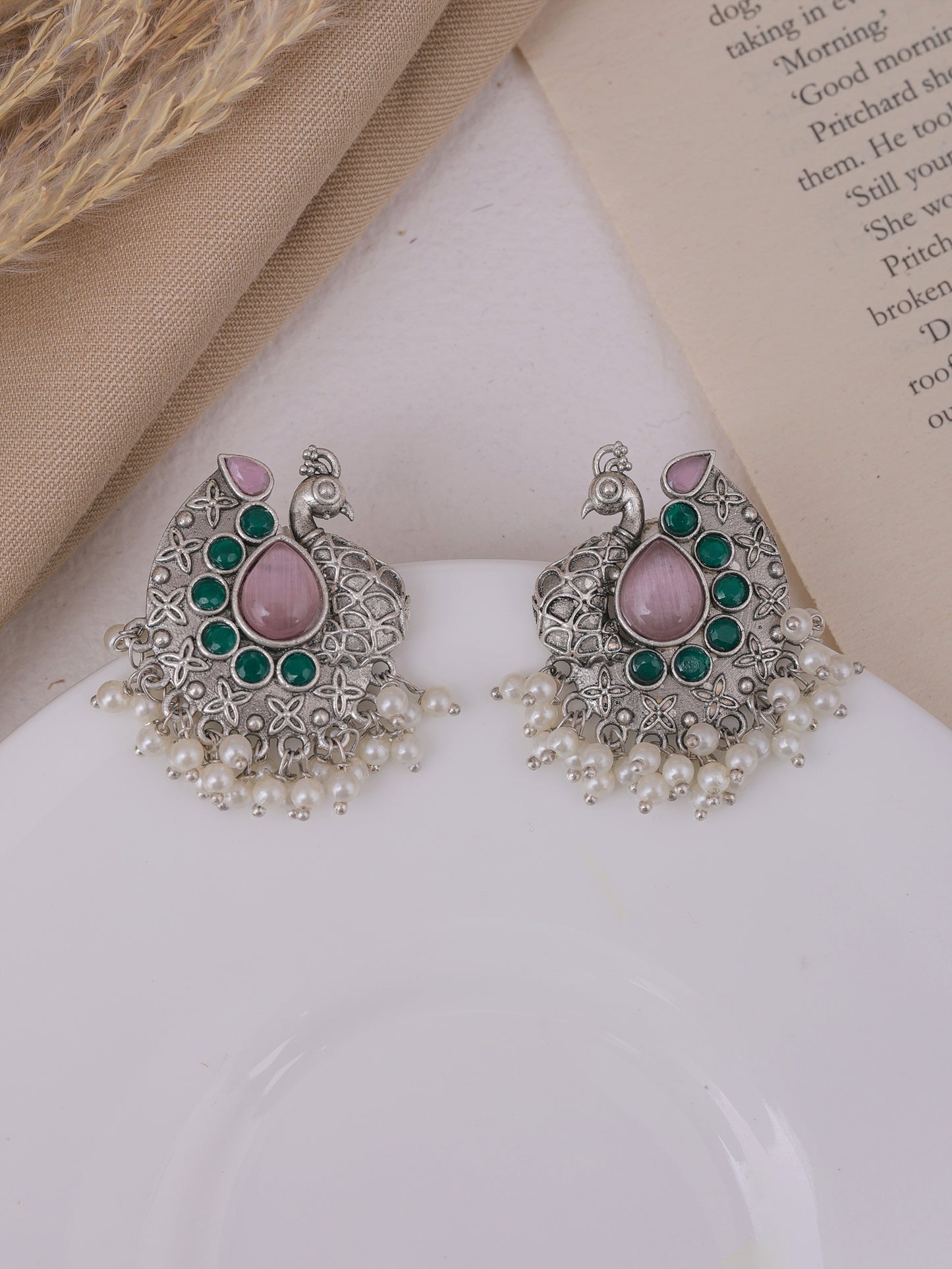 Shyla Peacock Stud Earrings - wxo