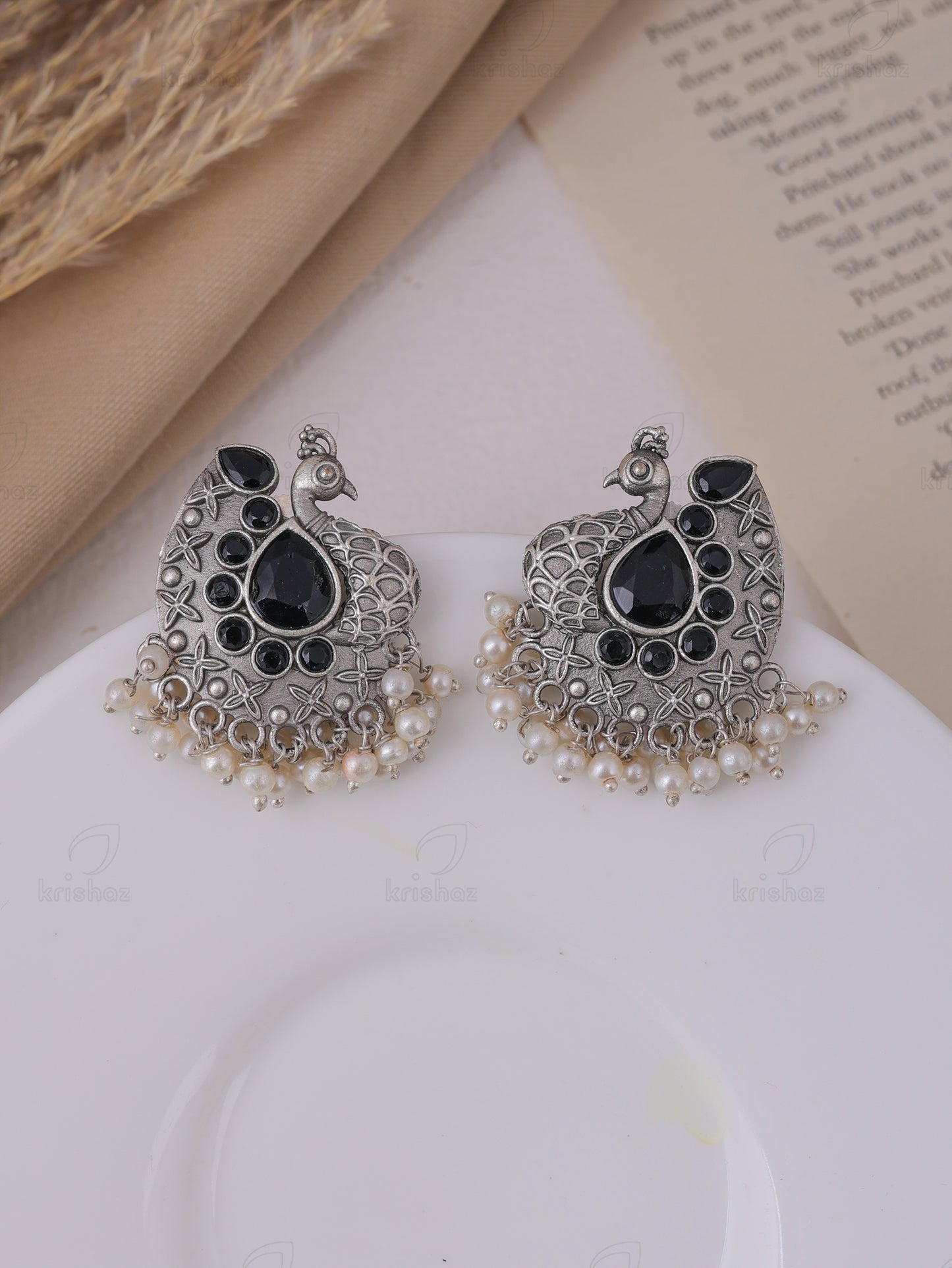 Shyla Peacock Stud Earrings - wxo