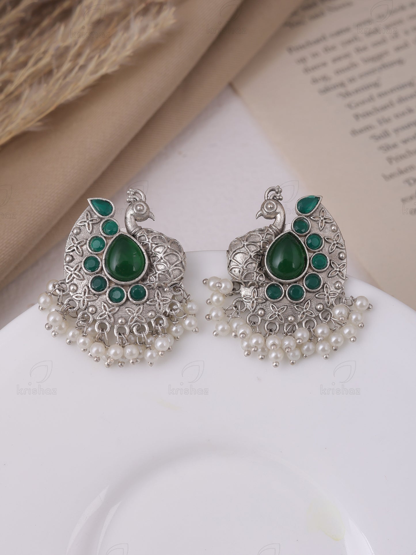 Shyla Peacock Stud Earrings - wxo