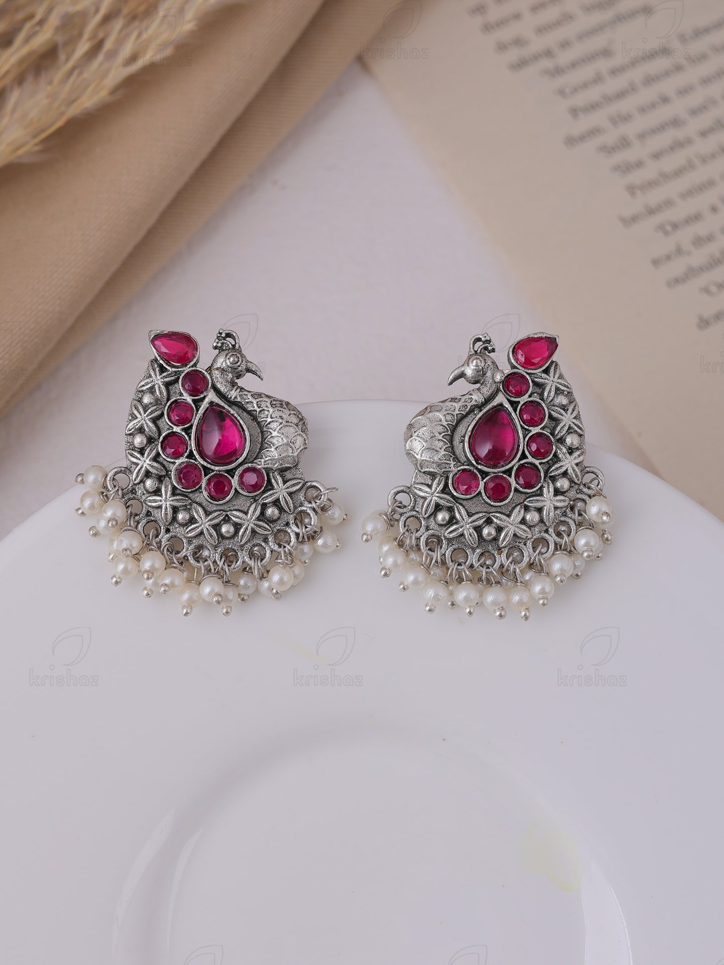 Shyla Peacock Stud Earrings - wxo