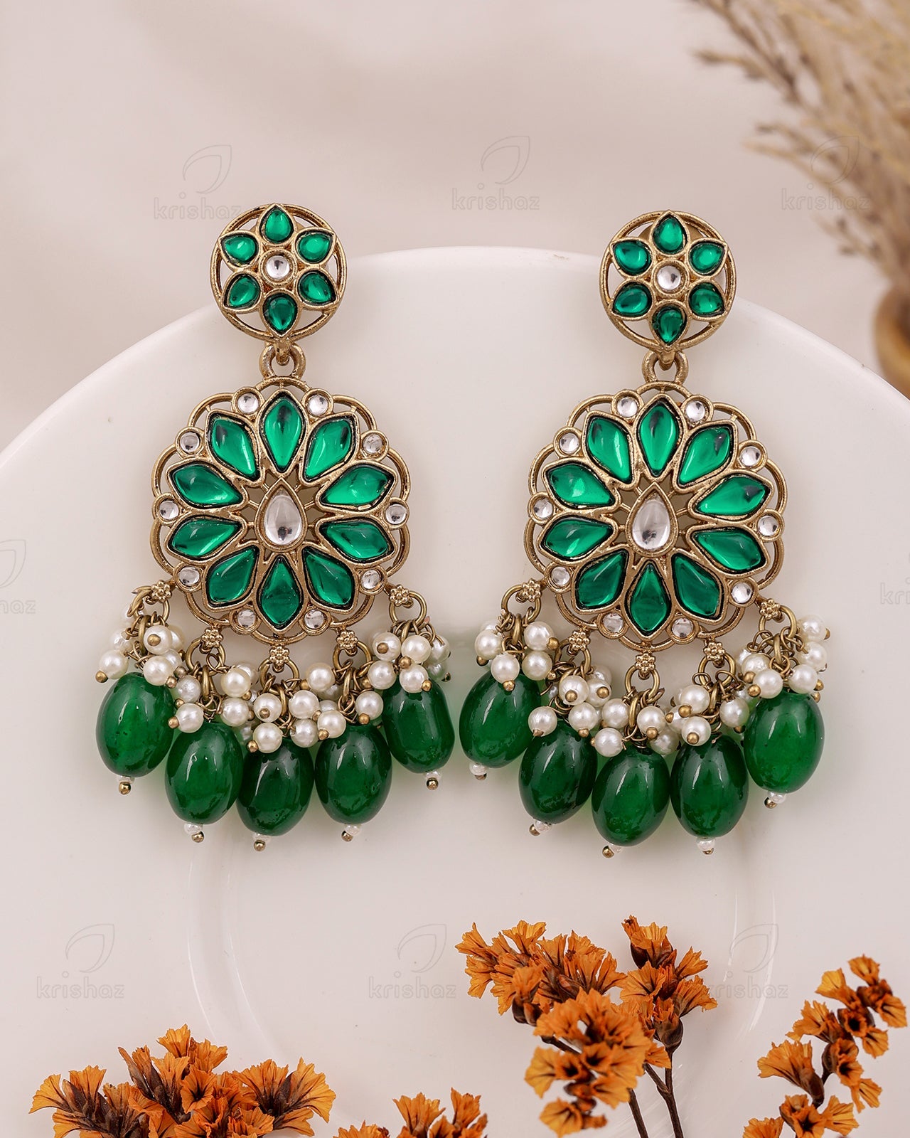 Krupa Kundan Dangler Earrings