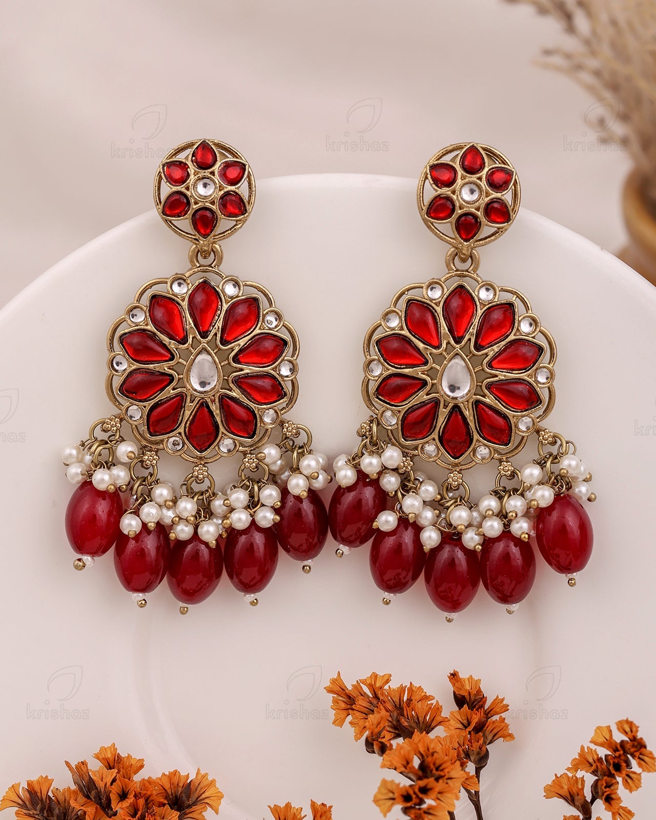 Krupa Kundan Dangler Earrings