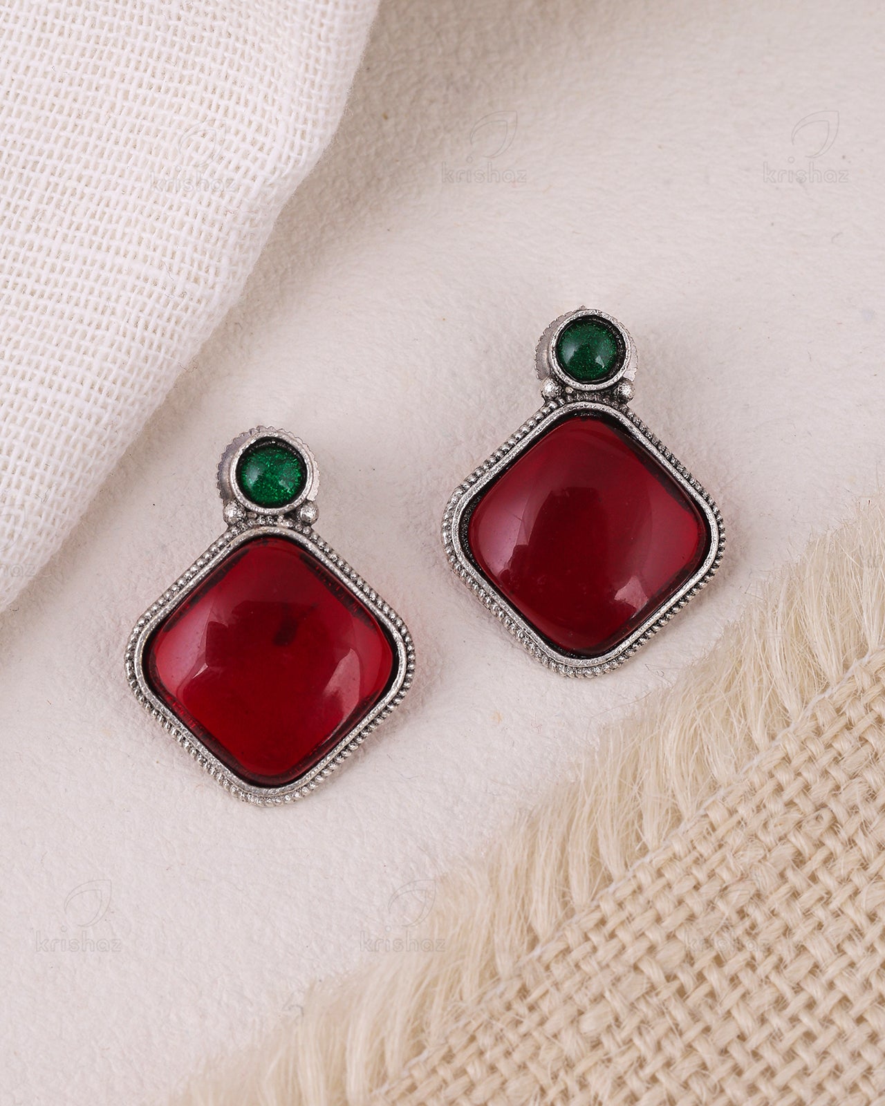 Prisha Square Stud Earrings
