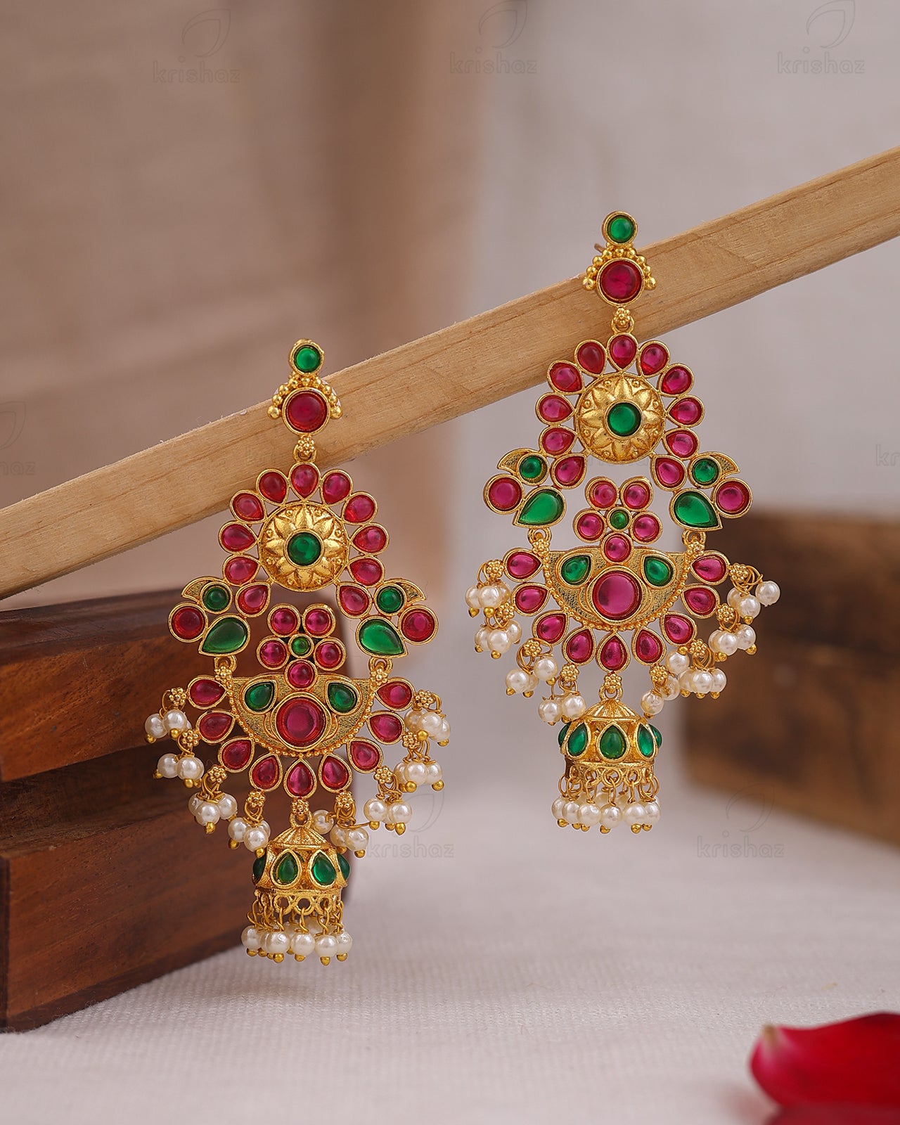 Niharika Golden Dangler Earrings