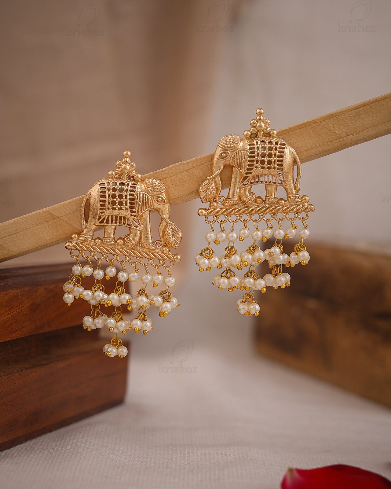 Gajraj Gold Dangler Earrings