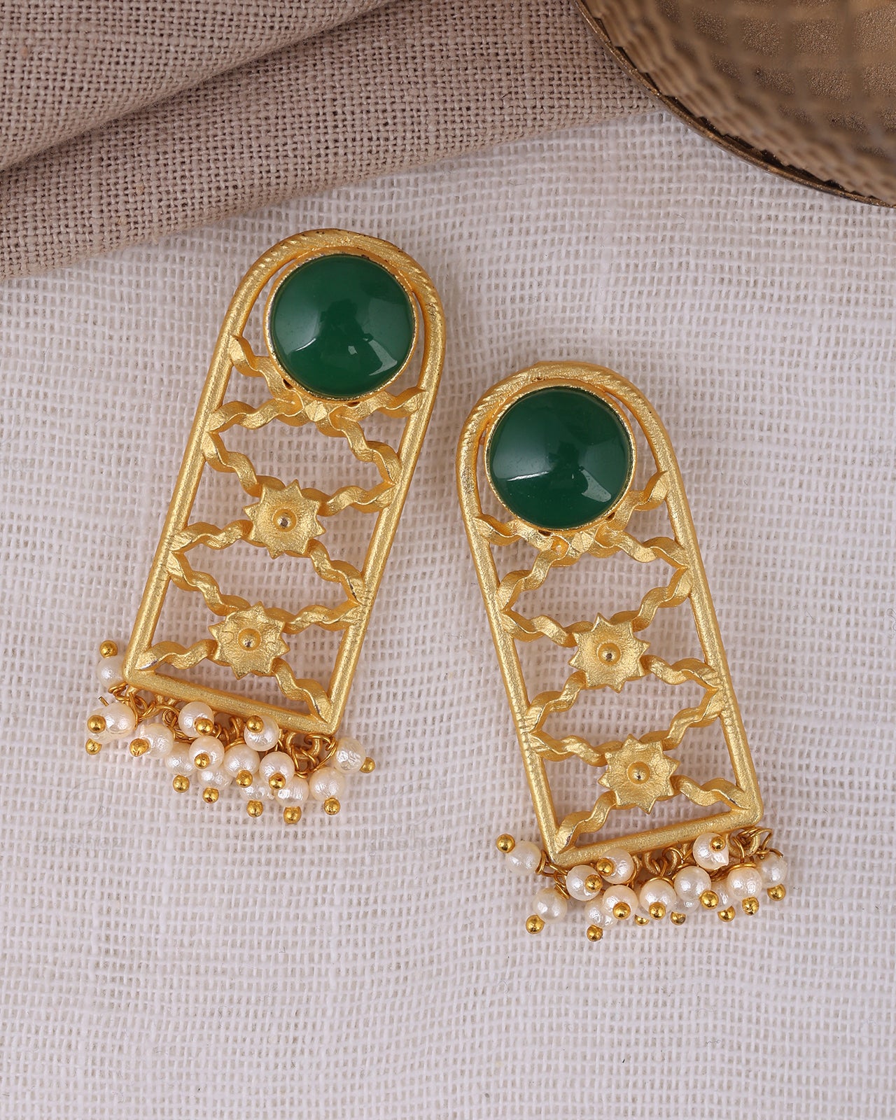 Priyali Matte Gold Stud Earrings