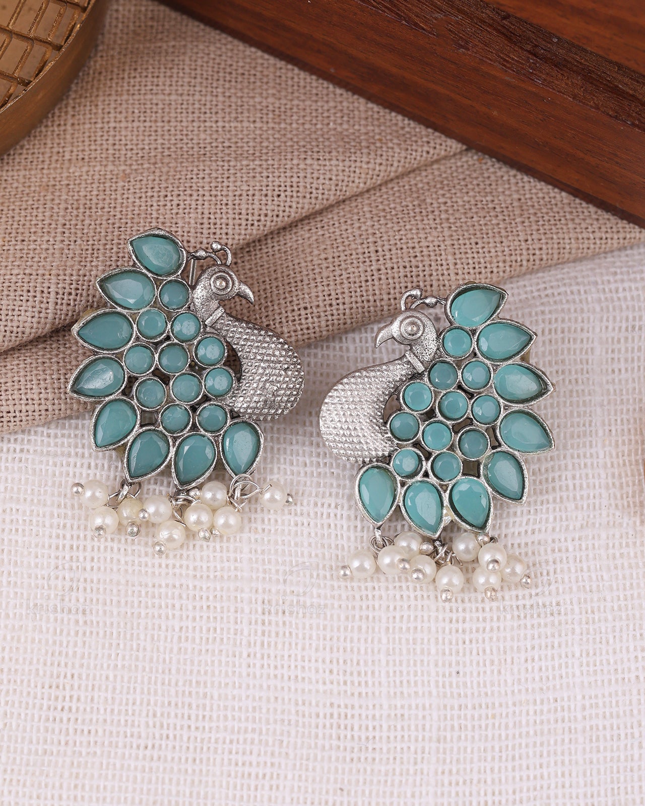 Maurya Peacock Stud Earrings - wxo