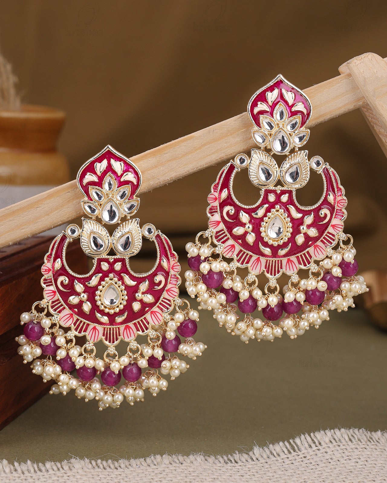 Aashita Kundan Dangler Earrings