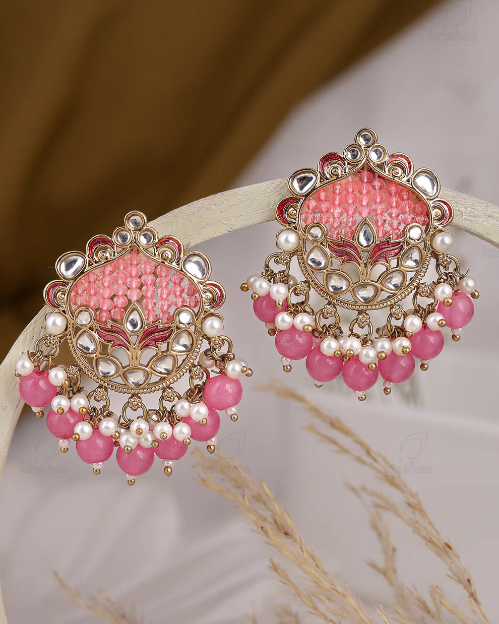 Usha Kundan Stud Earrings