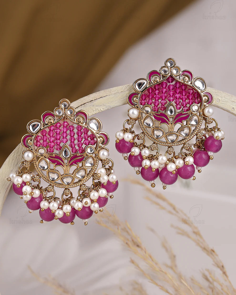 Usha Kundan Stud Earrings
