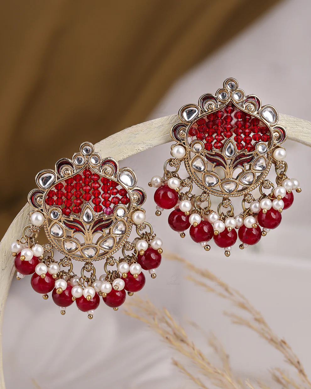 Usha Kundan Stud Earrings