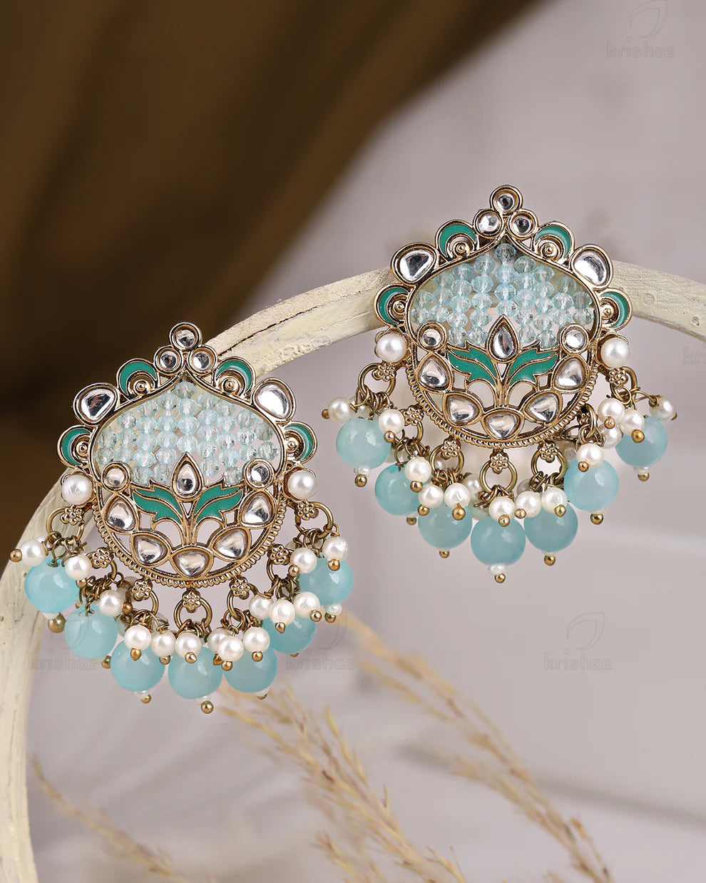 Usha Kundan Stud Earrings