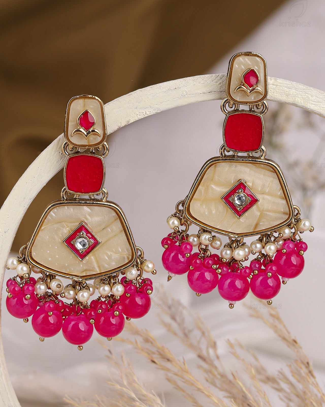 Roopam Kundan Dangler Earrings