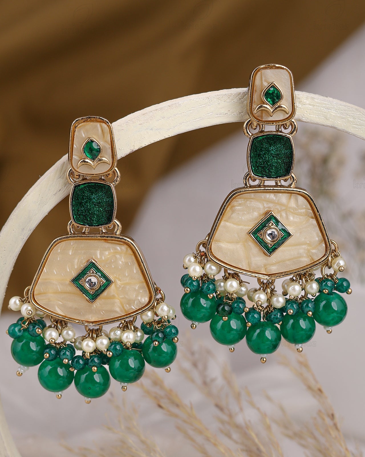 Roopam Kundan Dangler Earrings