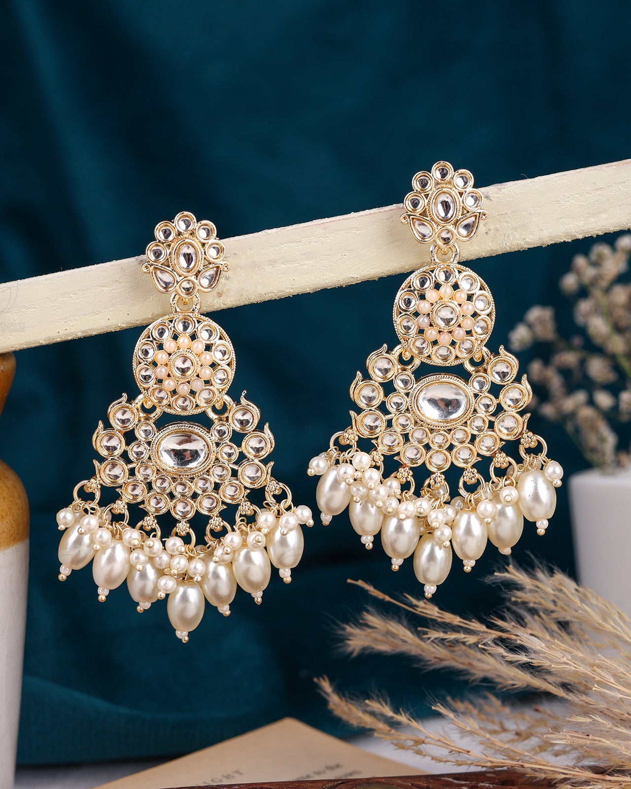 Sanaya Kundan Dangler Earrings