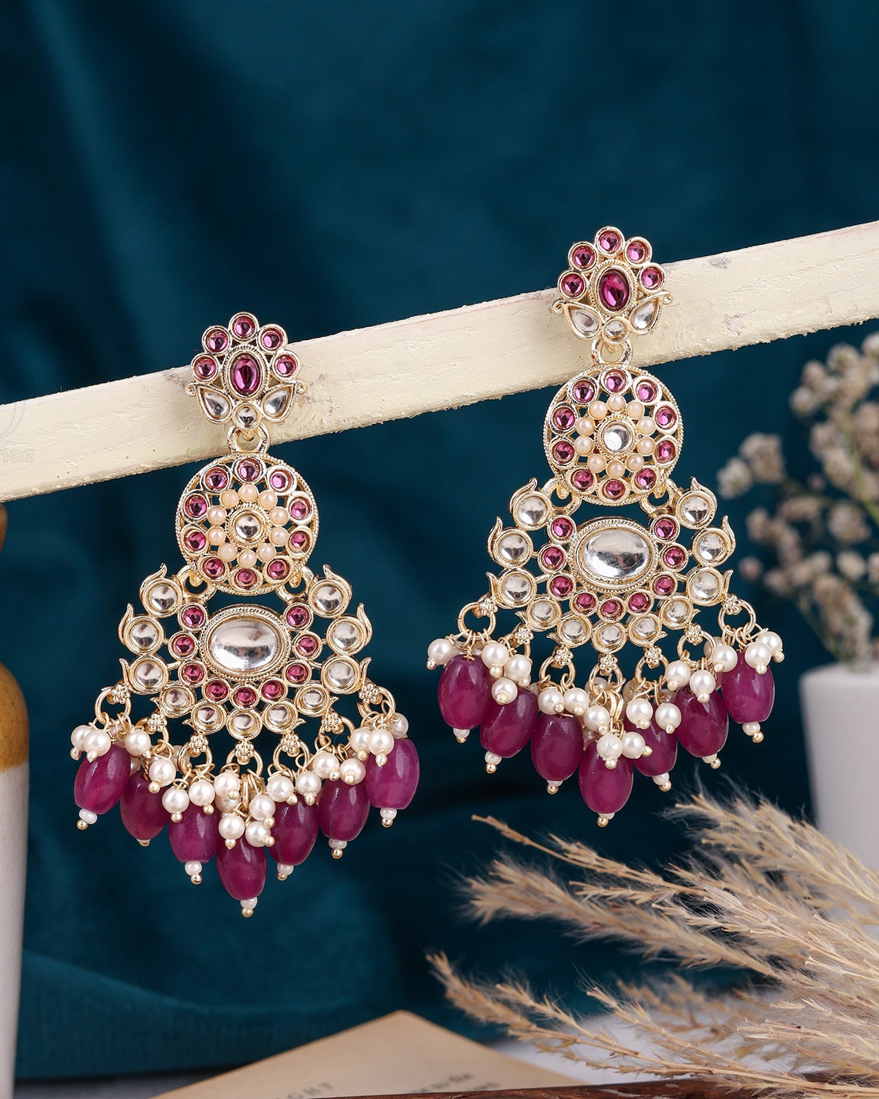 Sanaya Kundan Dangler Earrings