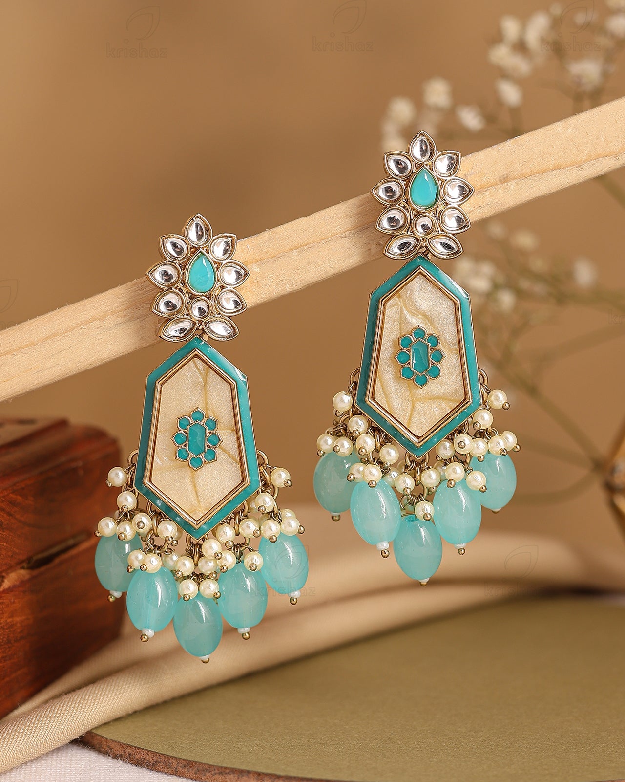 Ahana Kundan Dangler Earrings