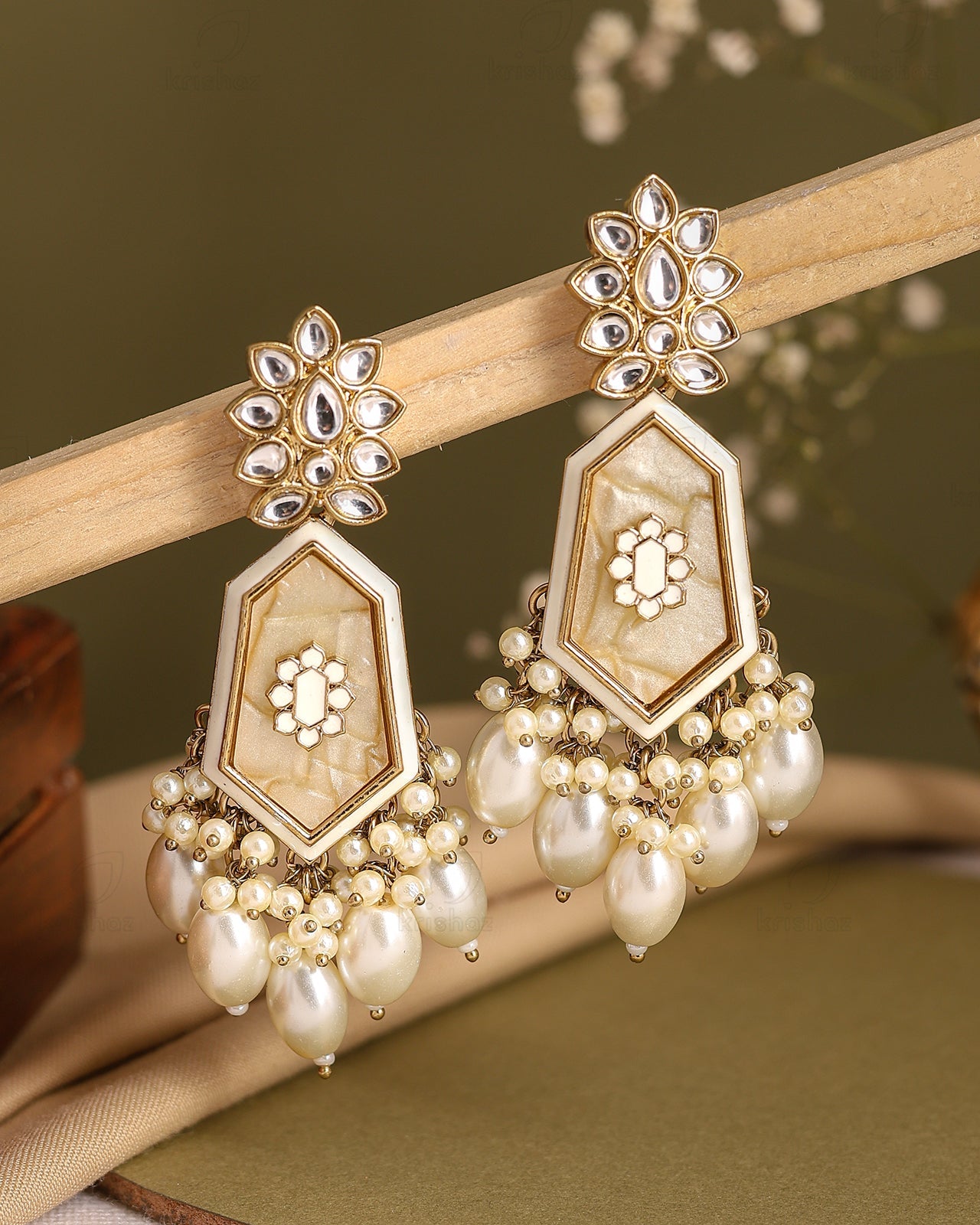 Ahana Kundan Dangler Earrings