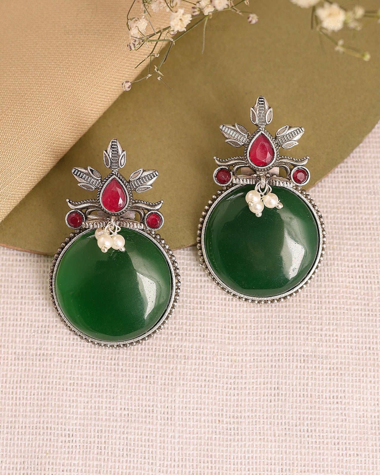 Olive Stud Earrings