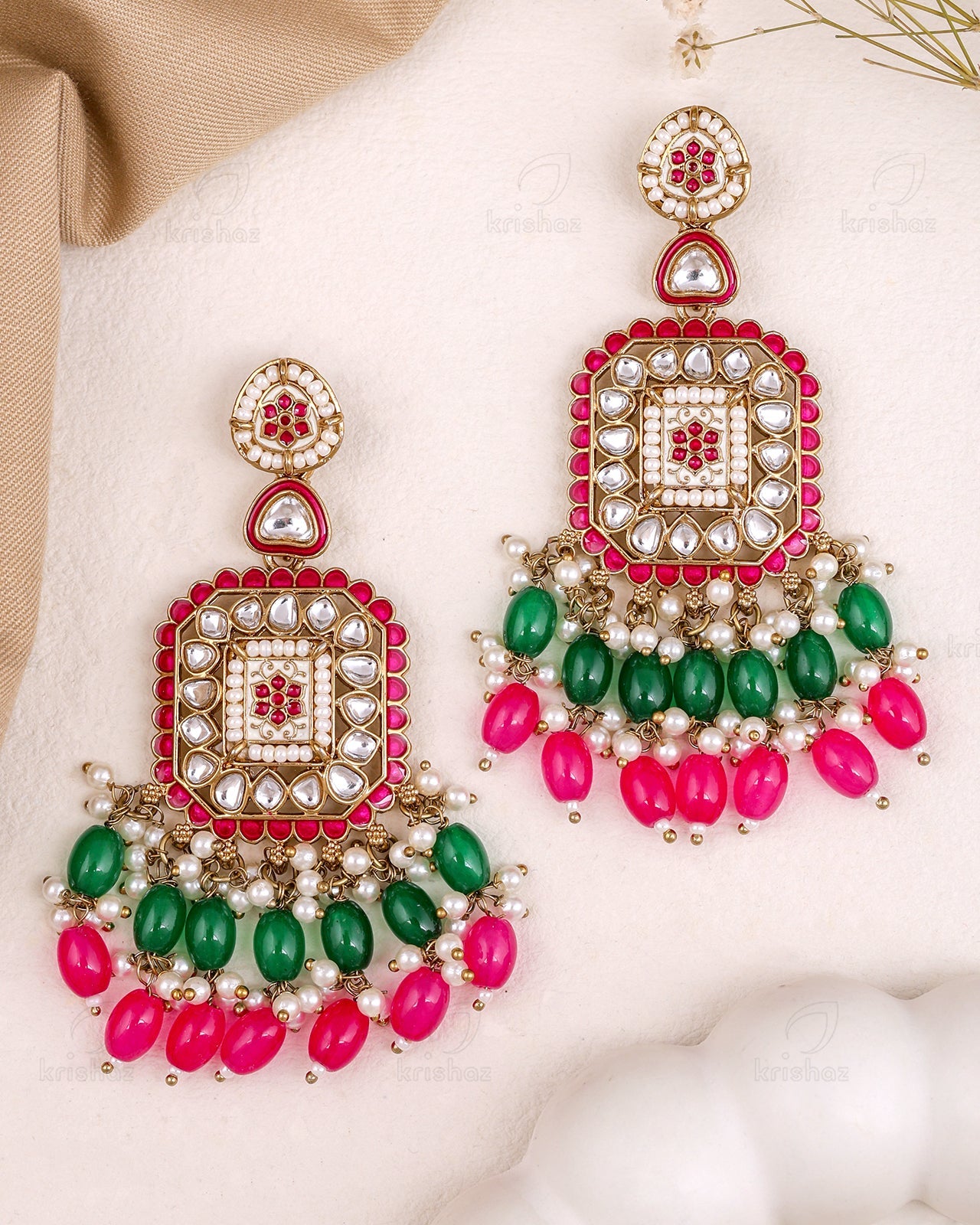 Pranali Kundan Dangler Earrings