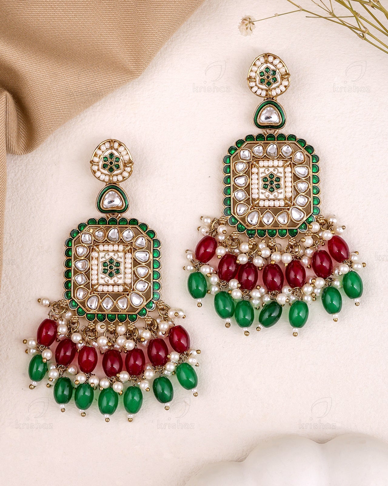 Pranali Kundan Dangler Earrings