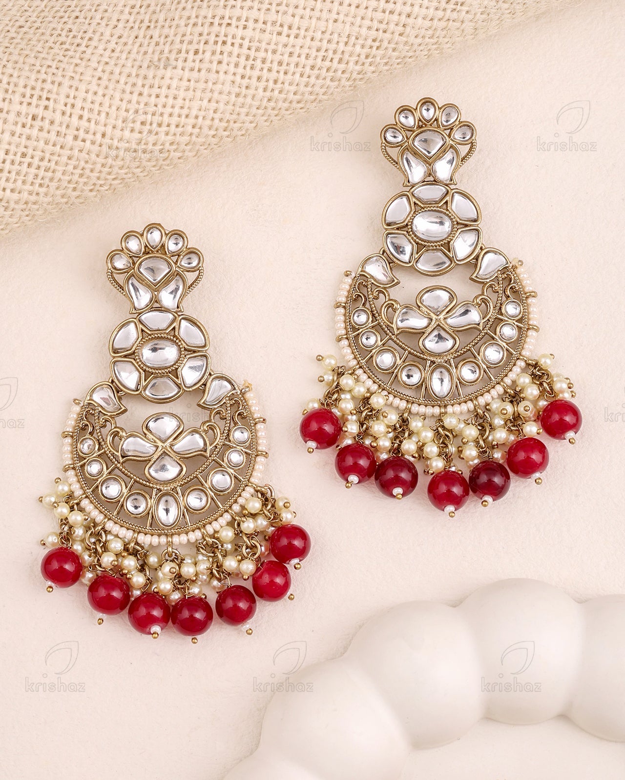 Priyanka Kundan Dangler Earrings
