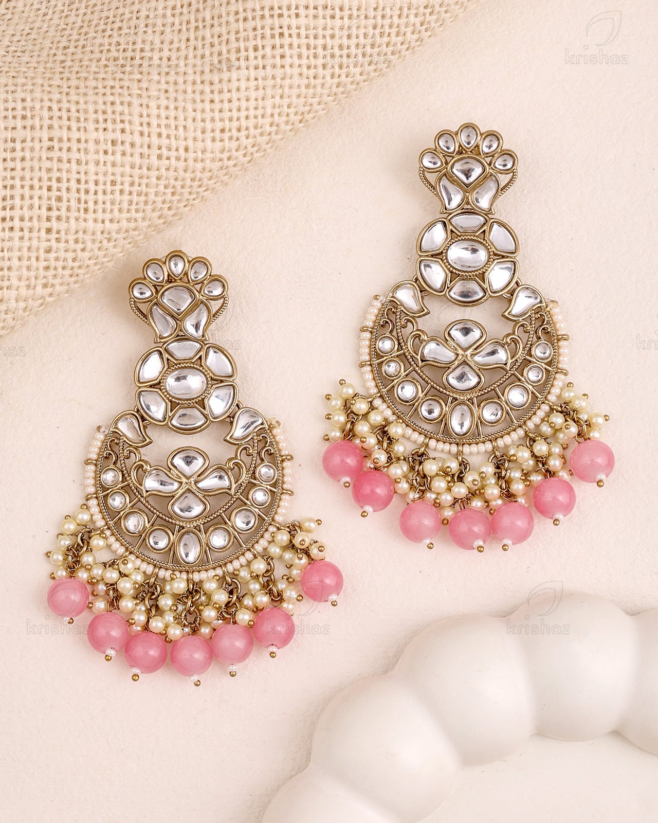 Priyanka Kundan Dangler Earrings