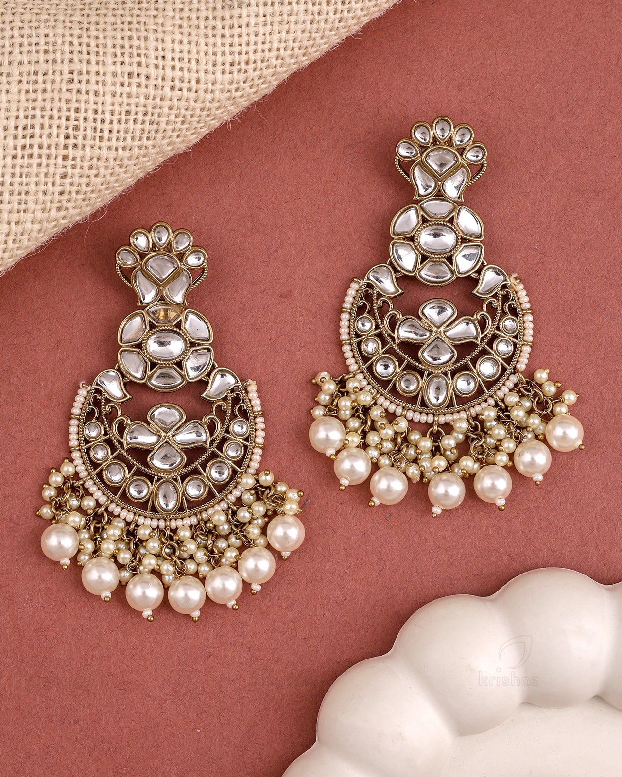 Priyanka Kundan Dangler Earrings