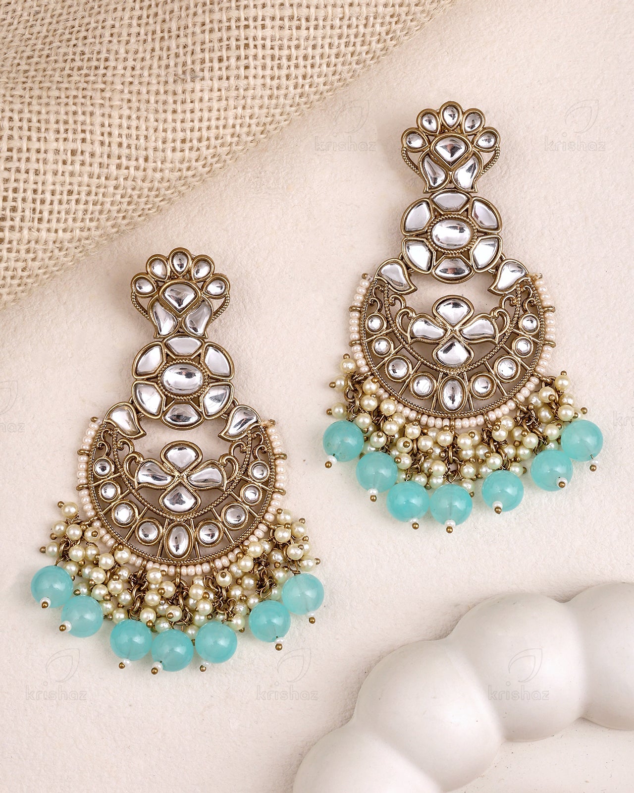 Priyanka Kundan Dangler Earrings