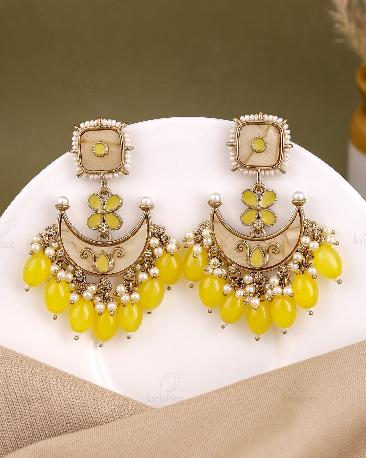 Purnima Kundan Dangler Earrings