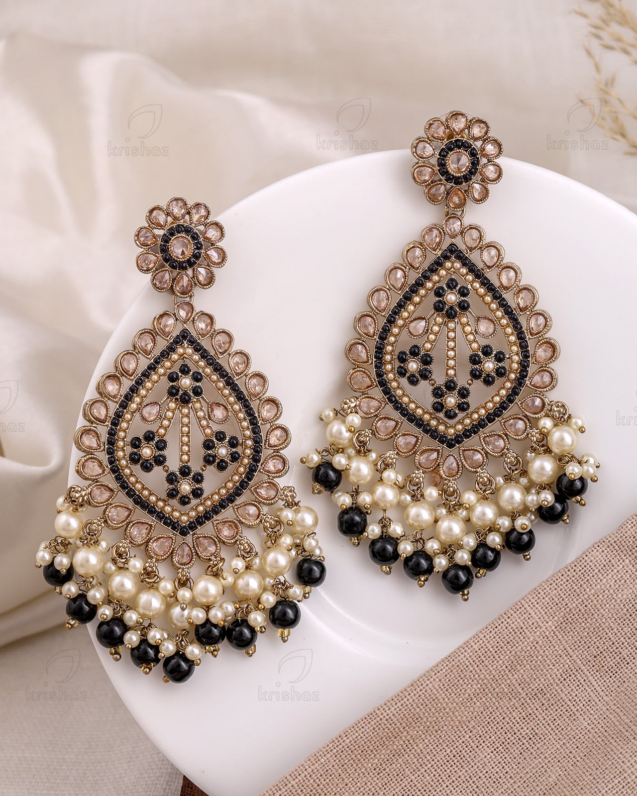 Nikhat Pakistani Kundan Dangler Earrings