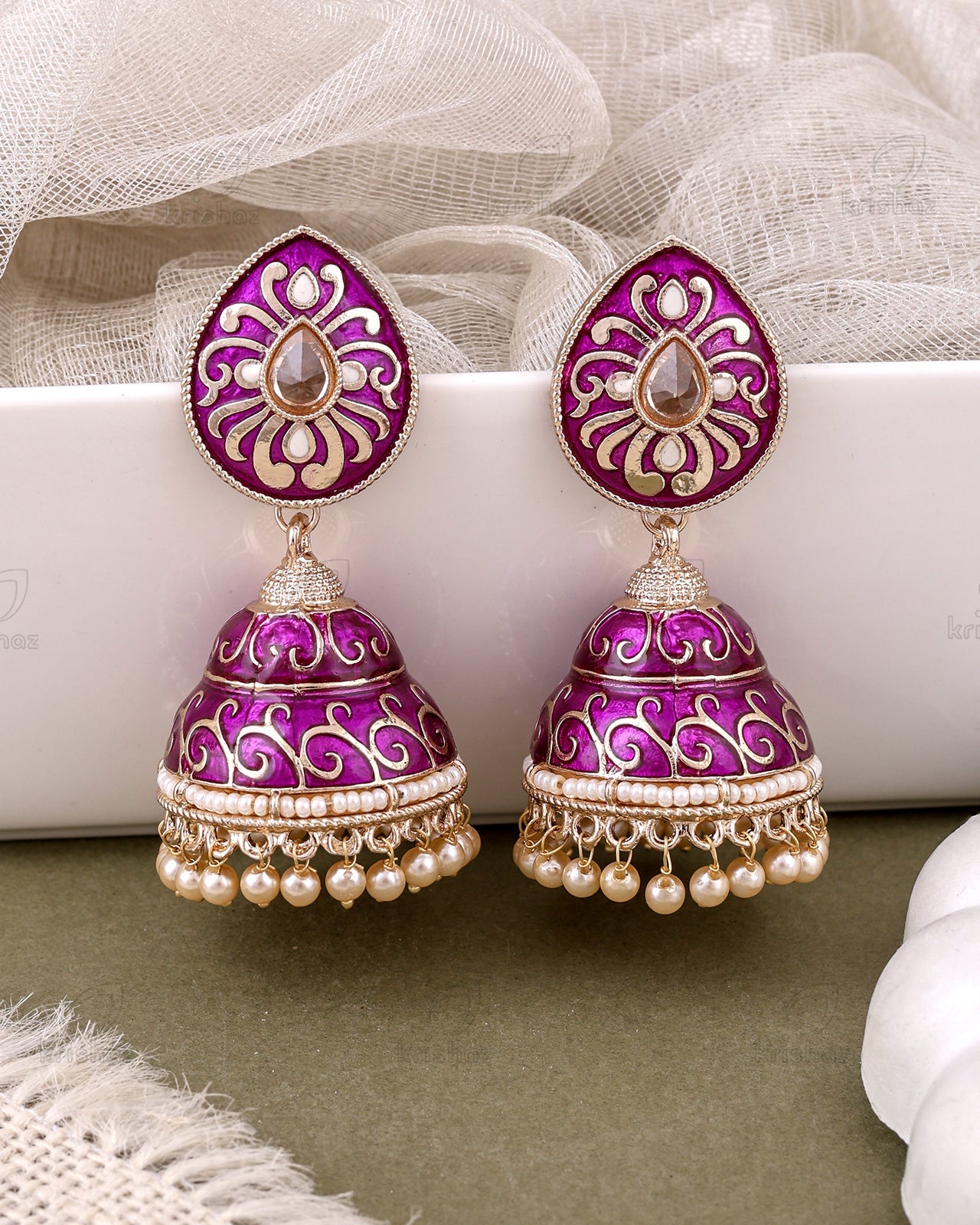 Alisha Kundan Jhumki Earrings
