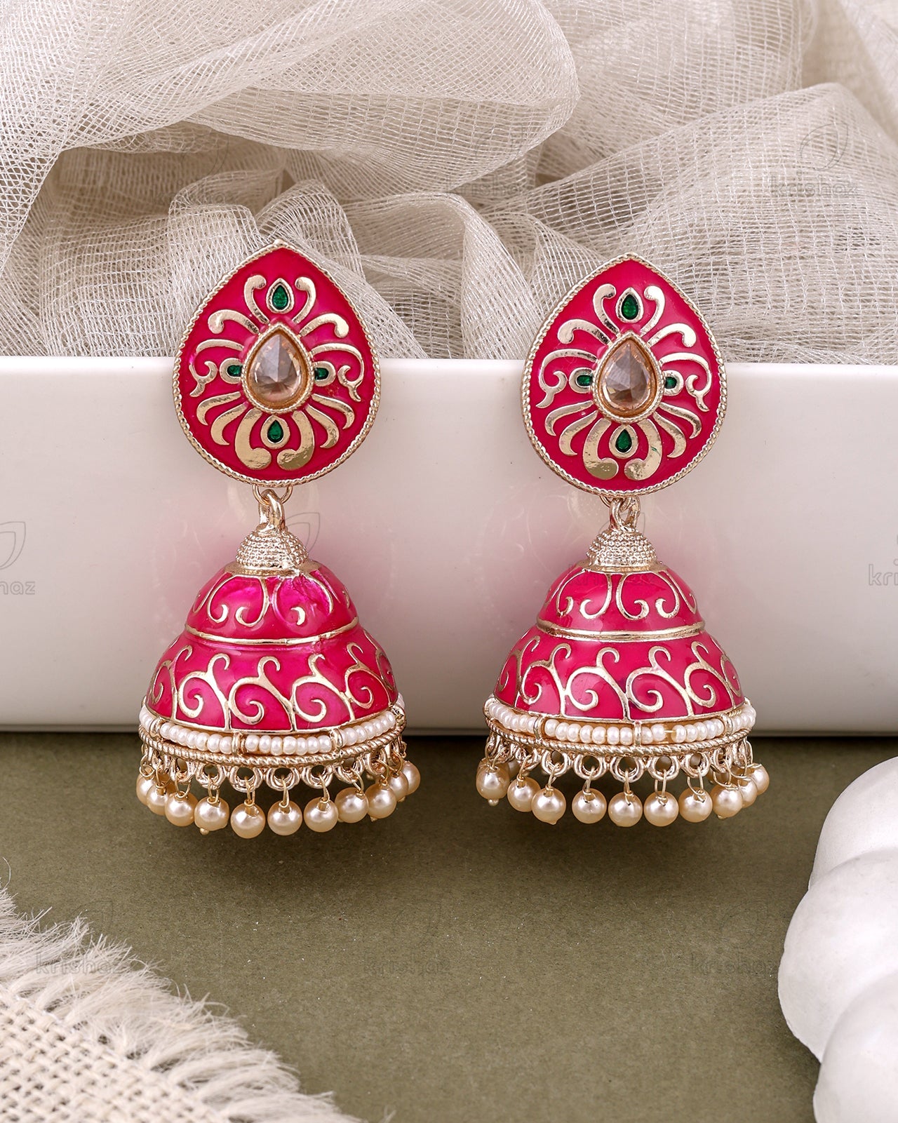 Alisha Kundan Jhumki Earrings