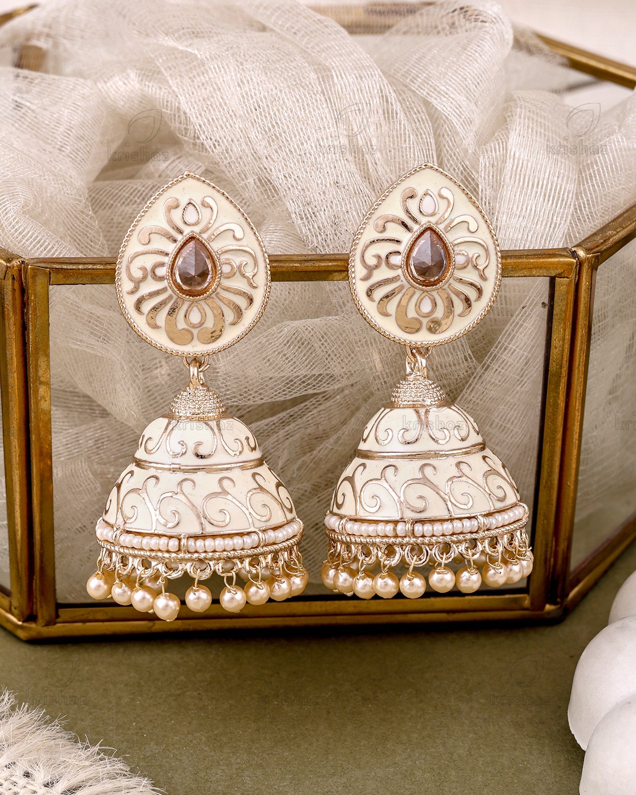 Alisha Kundan Jhumki Earrings