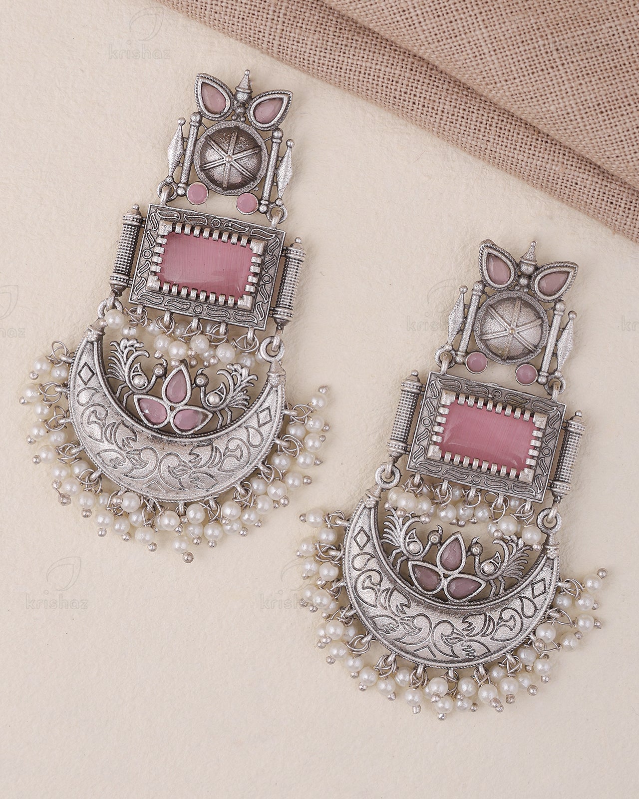 Noor Peacock Dangler Earrings