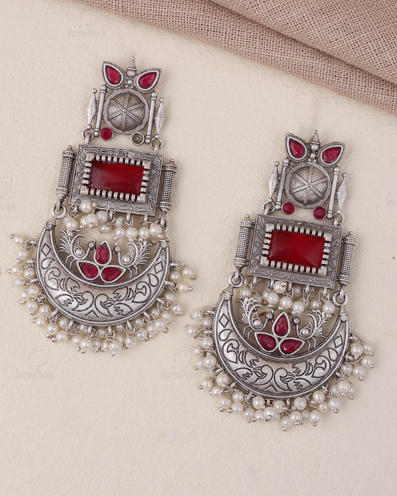 Noor Peacock Dangler Earrings