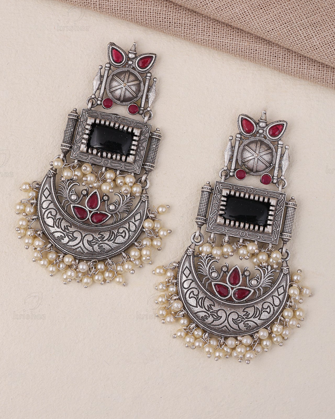 Noor Peacock Dangler Earrings