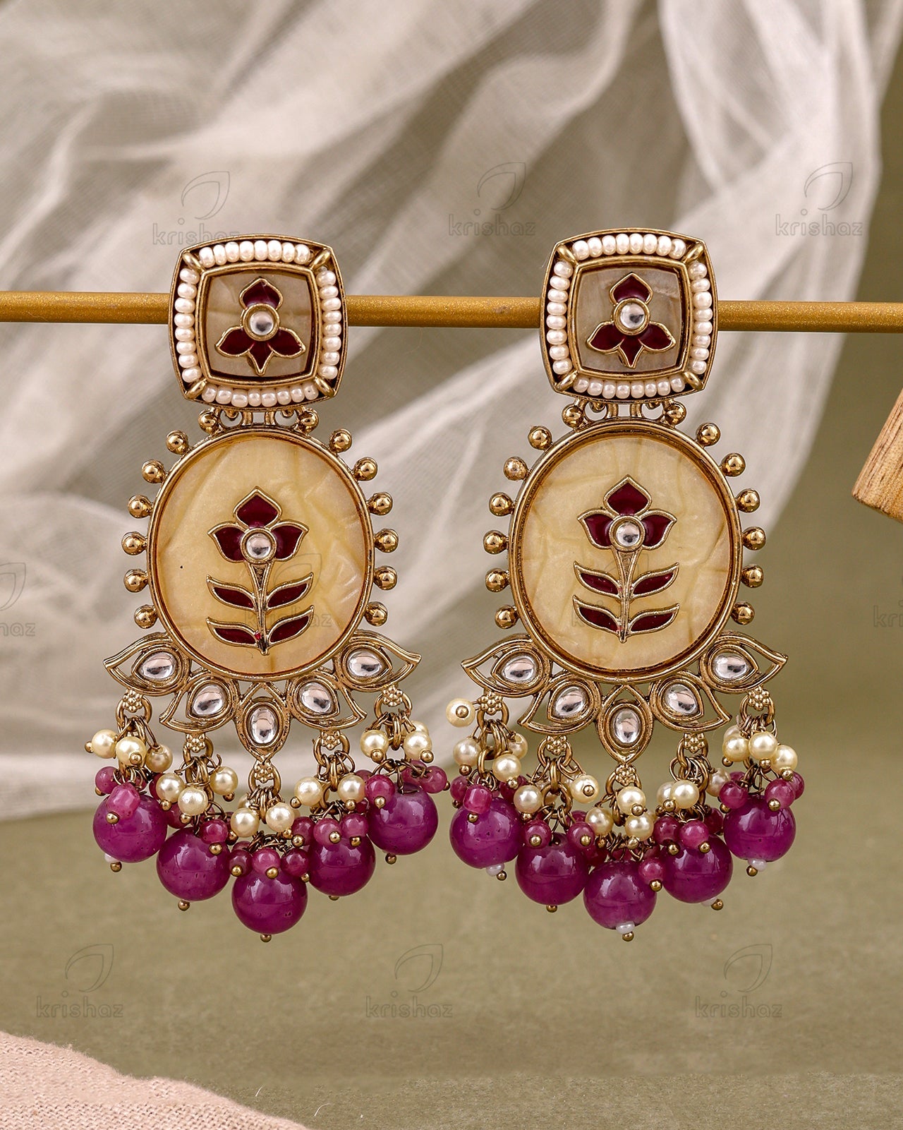 Nalini Kundan Dangler Earrings