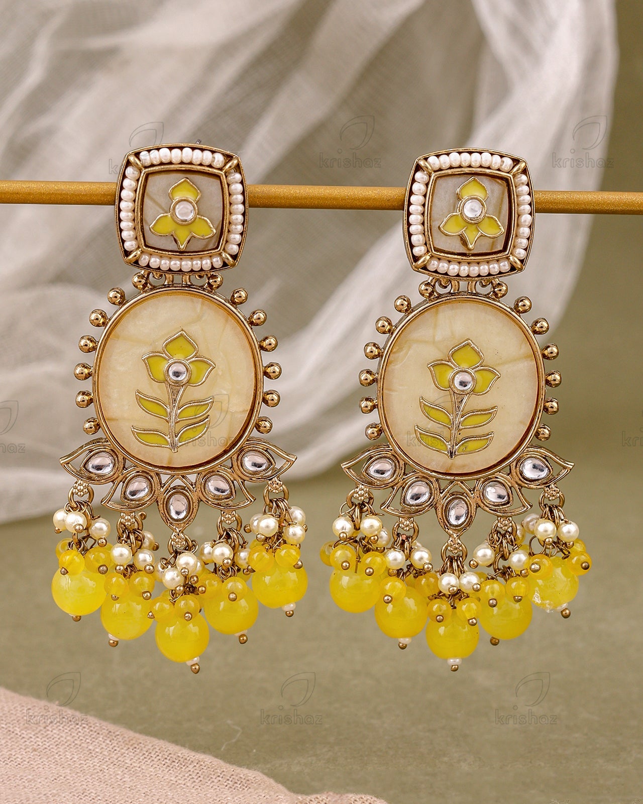 Nalini Kundan Dangler Earrings