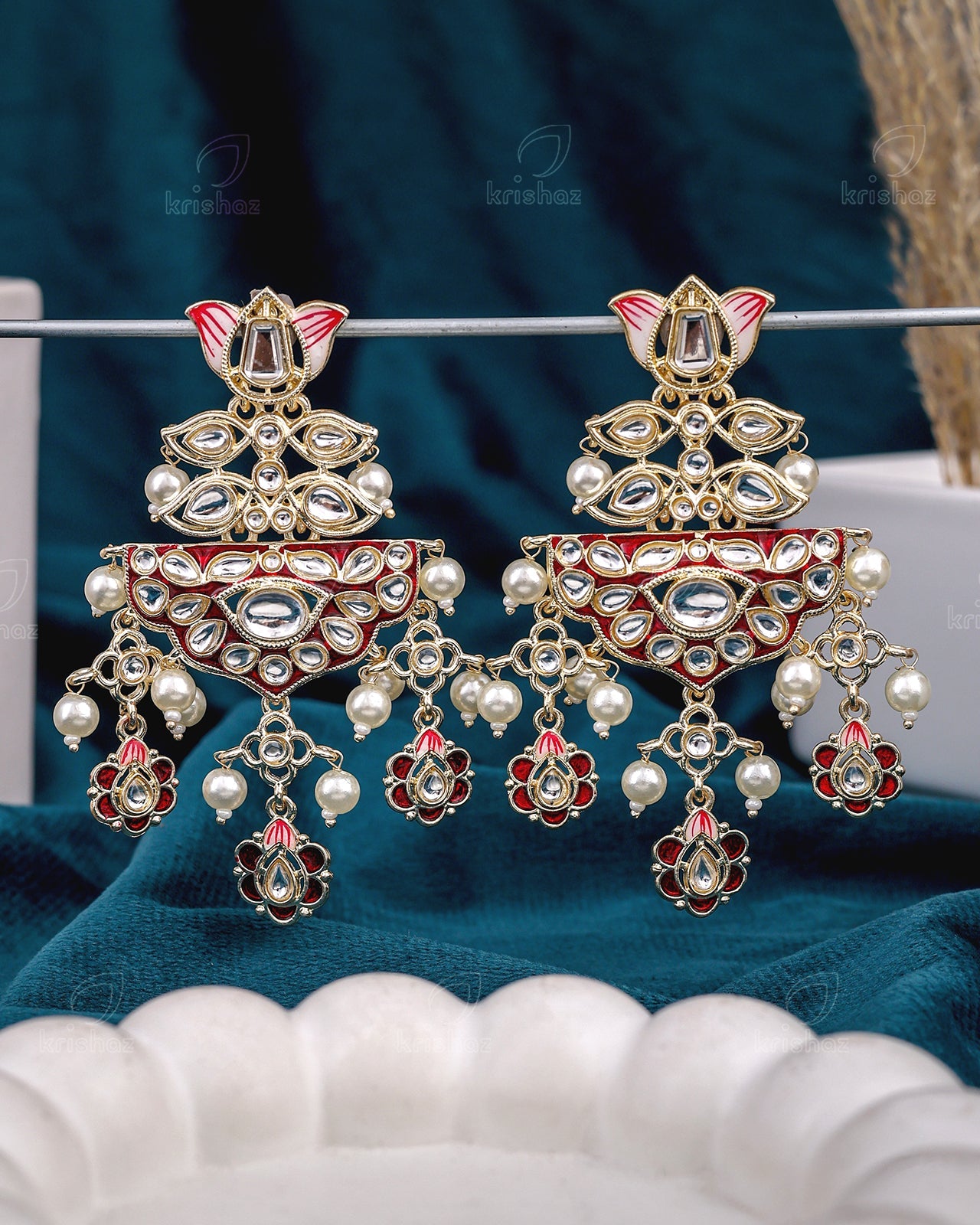 Vishita Kundan Dangler Earrings