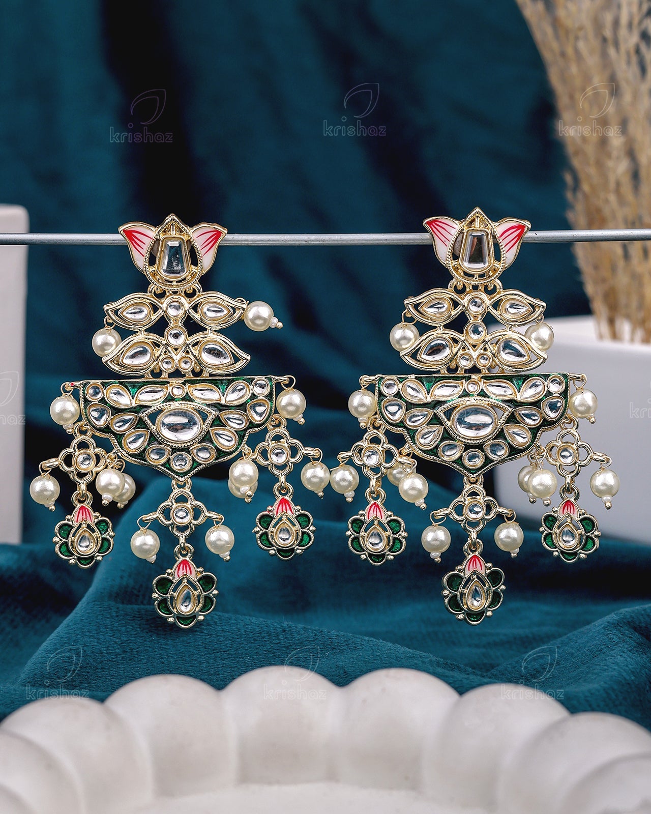 Vishita Kundan Dangler Earrings