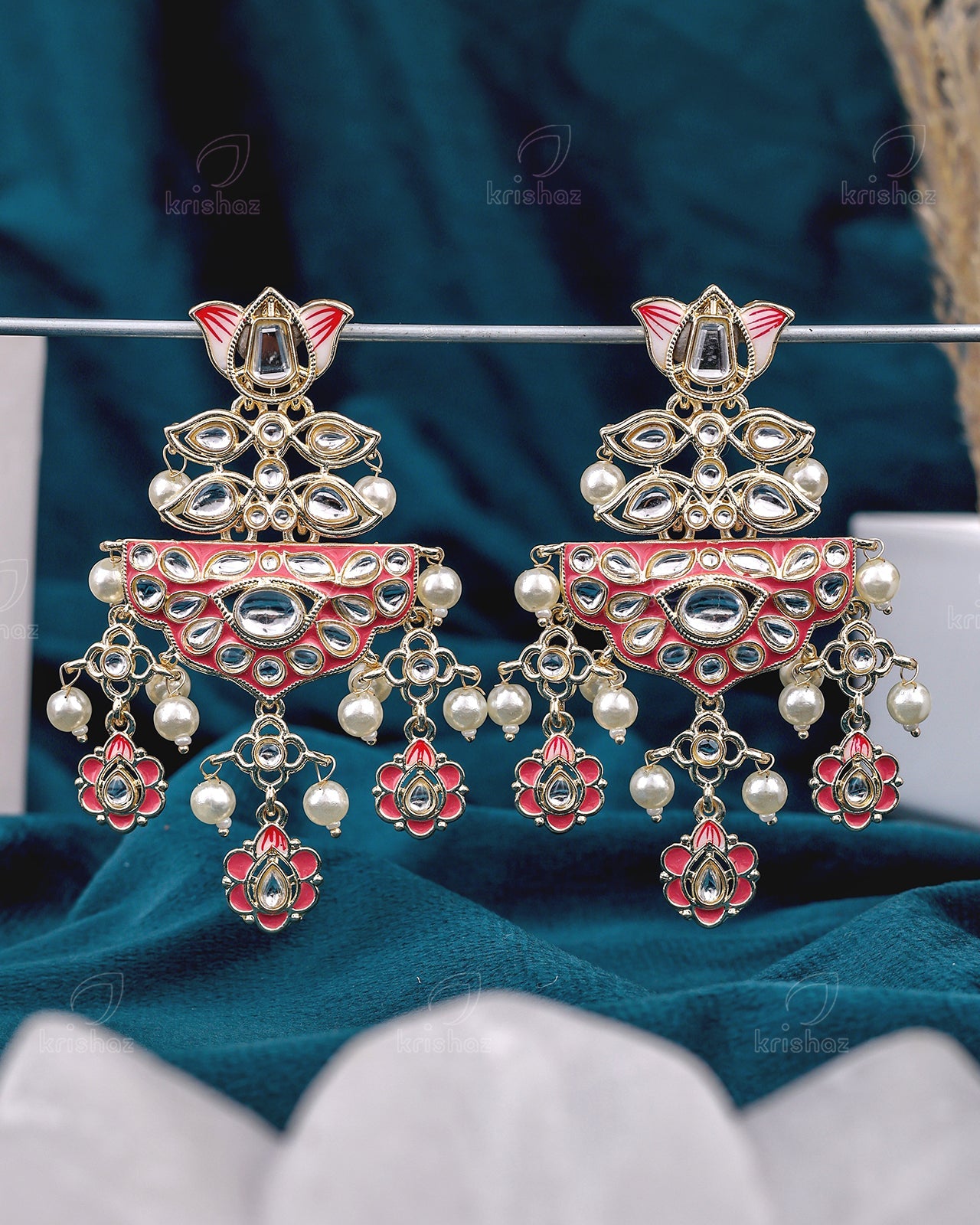 Vishita Kundan Dangler Earrings