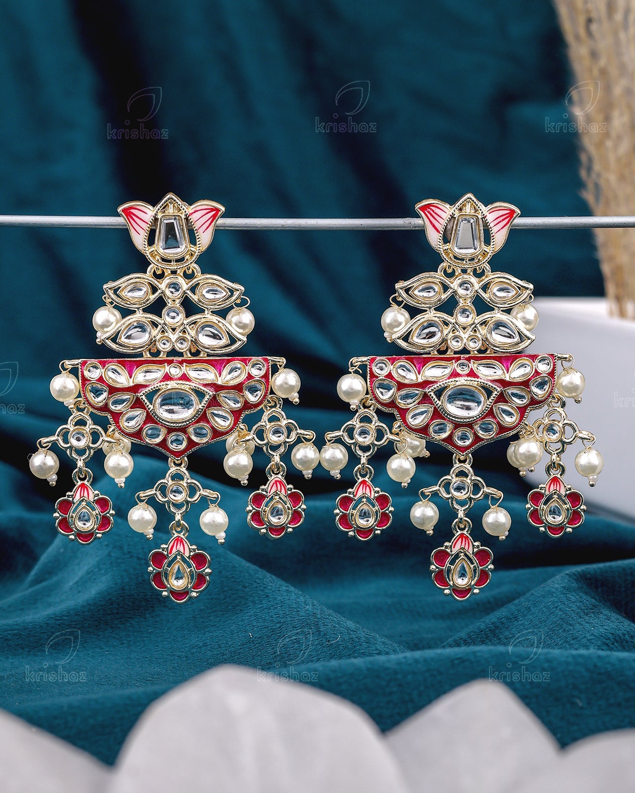 Vishita Kundan Dangler Earrings