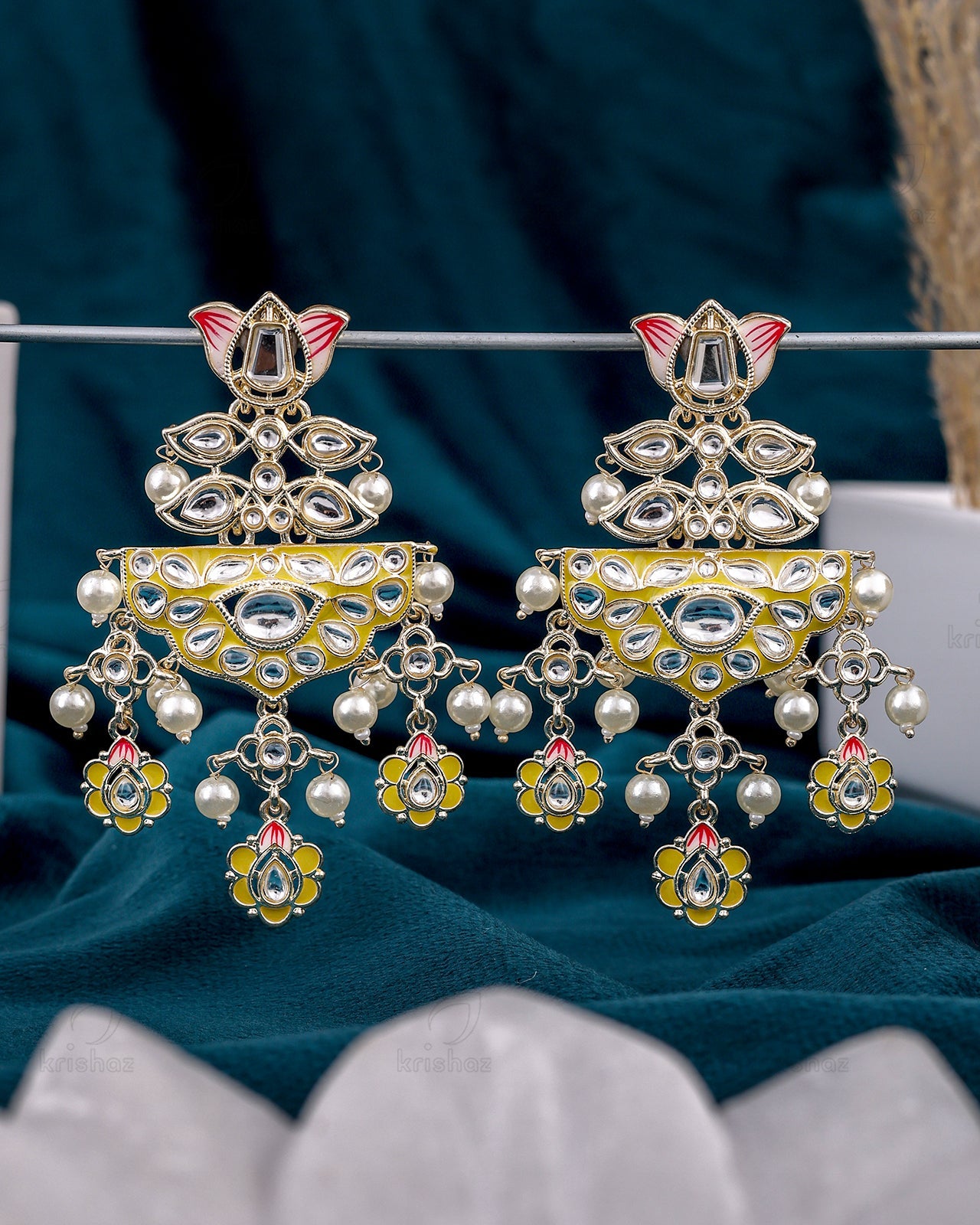 Vishita Kundan Dangler Earrings
