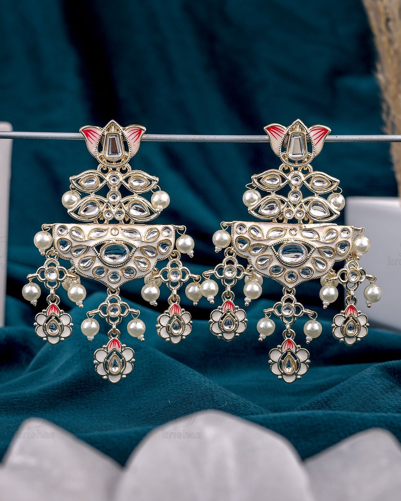 Vishita Kundan Dangler Earrings