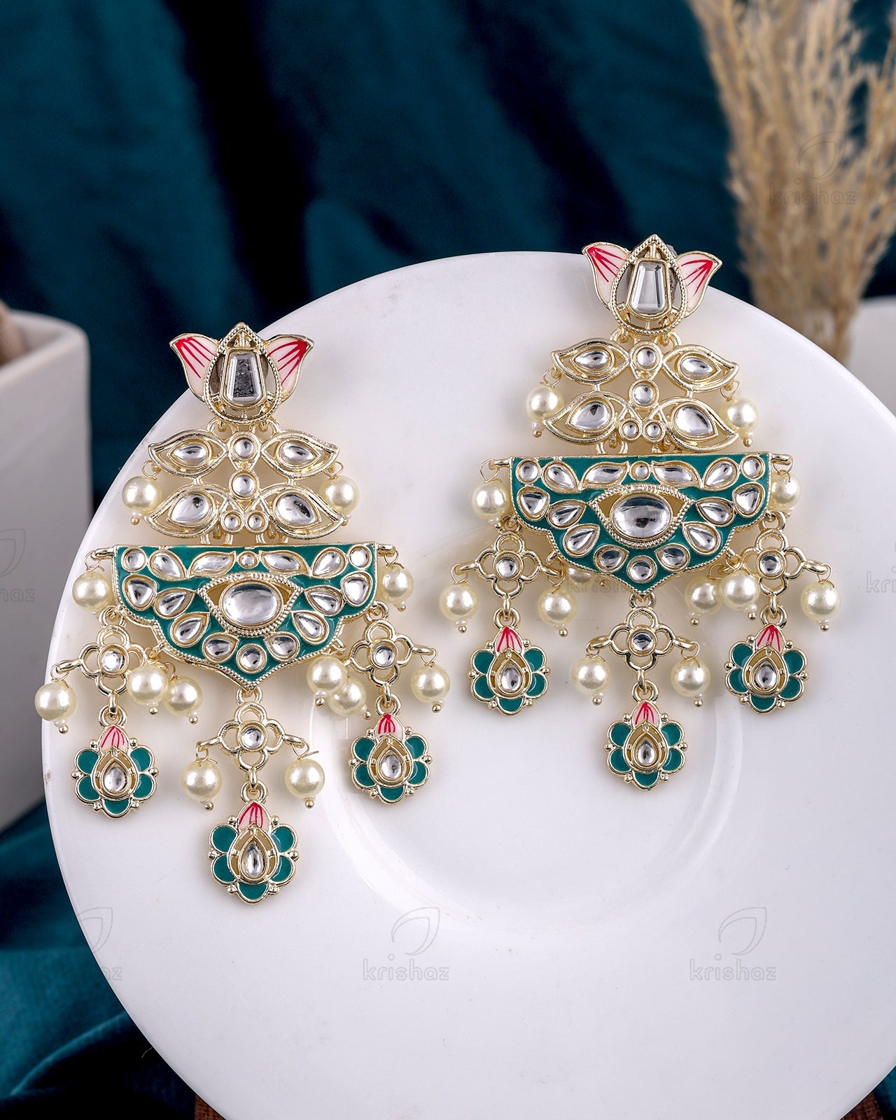 Vishita Kundan Dangler Earrings