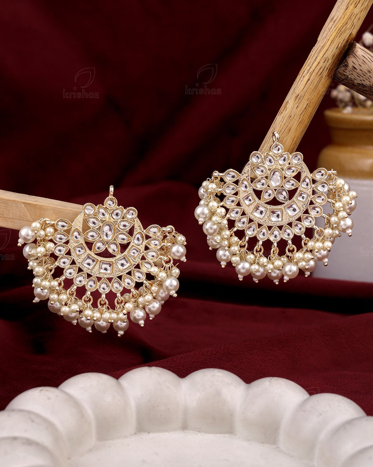 Mehak Kundan Chandbali Earrings