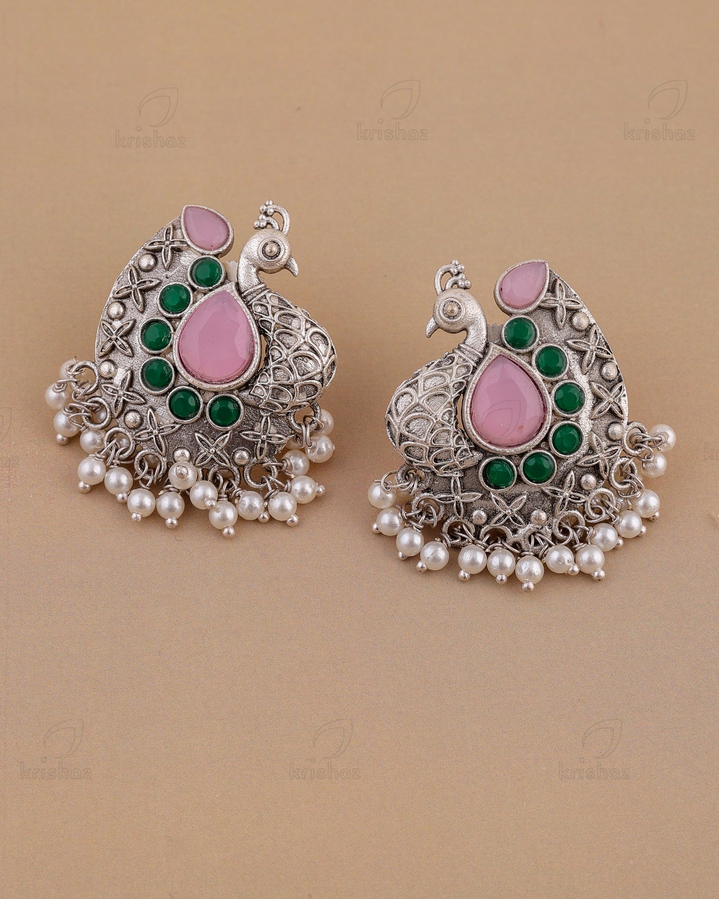 Shyla Peacock Stud Earrings - wxo